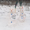 «Роща — дом для белок»: жители Академического слепили снеговиков в знак протеста против вырубки леса