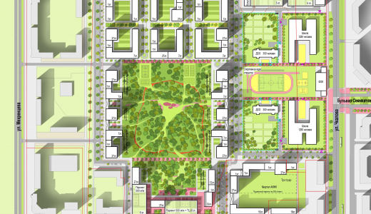 Парк, жилые высотки, ФОК, 2 школы, 2 садика и 4 паркинга: изучаем схему 7 квартала