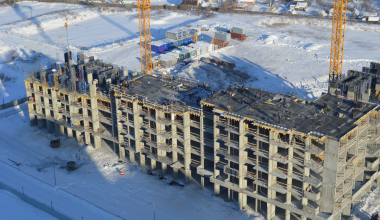 Уже семь этажей: строительство первого дома в 29 квартале района продолжается